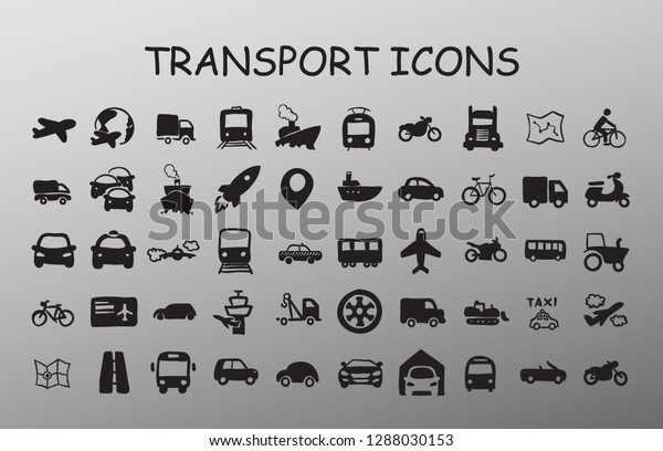 transport icons set.\
Collection of transport with bicycle, globe, balloons, map,\
delivery courier, products, ice cream machine, drone, road.\
Editable  transport icons\
Vector