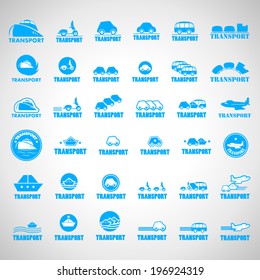 Transport Icons Set - Isolated On Gray Background - Vector Illustration, Graphic Design Editable For Your Design
