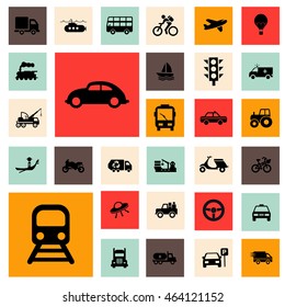 Transport icons Set. Vector icons