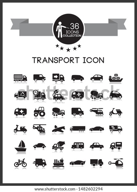Transport icons set. Vector\
set.