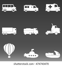 Transport Icons Set Vector Illustration