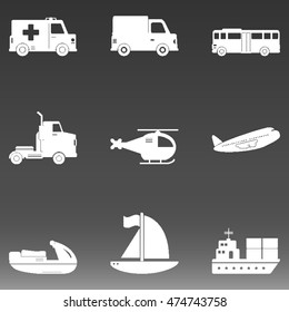 Transport Icons Set Vector Illustration