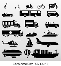 Transport Icons Set Vector Illustration