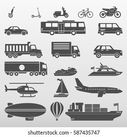 Transport Icons Set Vector Illustration