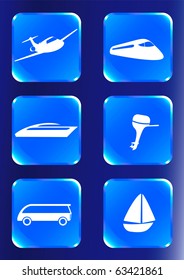 Transport icons set. Vector illustration.