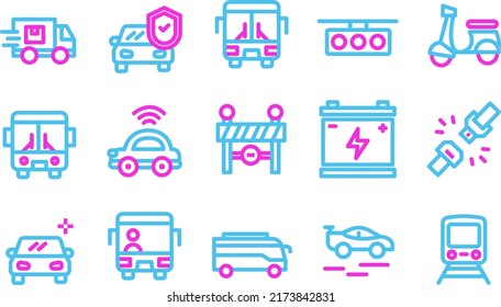 transport icons set vol 7