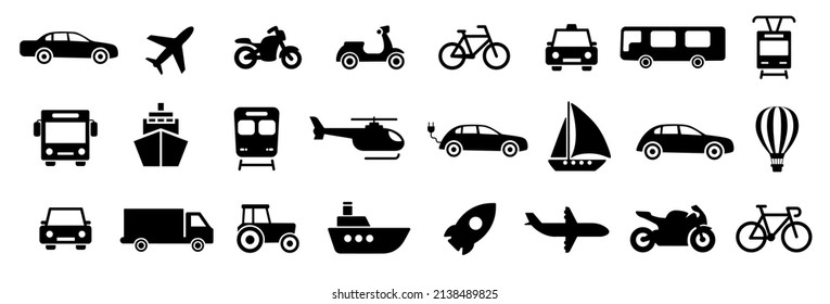 Transport icons sign. Vector icon