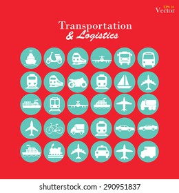 Transport icons. Transportation. Logistics icon. vector illustration.

