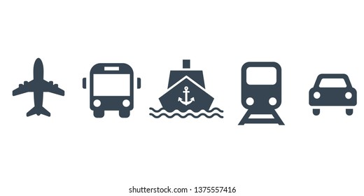 Transport icons vector