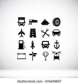 Transport icons, vector best flat, EPS
