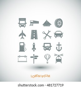 Transport icons, vector best flat icon, EPS