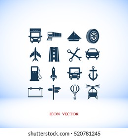 Transport icons, vector best flat icon, EPS