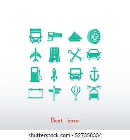 Transport icons, vector best flat icon, EPS