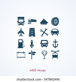 Transport icons, vector best flat icon, EPS