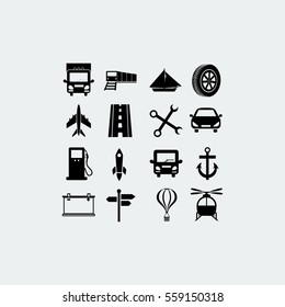 Transport icons, vector best flat icon, EPS