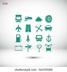 Transport icons, vector best flat icon, EPS