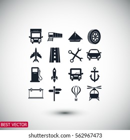 Transport icons, vector best flat icon, EPS