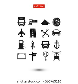 Transport icons, vector best flat icon, EPS