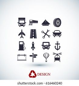 Transport icons, vector best flat icon, EPS