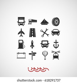 Transport icons, vector best flat icon, EPS