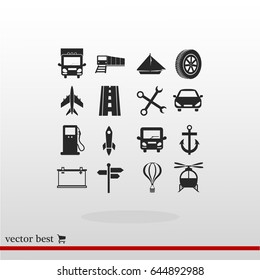 Transport icons, vector best flat icon, EPS