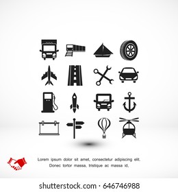 Transport icons, vector best flat icon, EPS