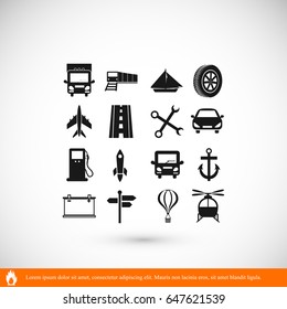 Transport icons, vector best flat icon, EPS