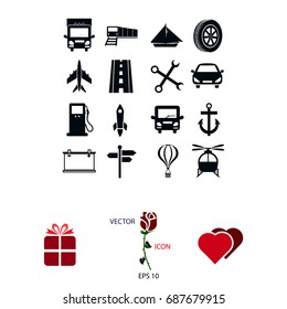 Transport icons, vector best flat icon, EPS