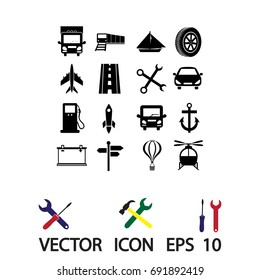 Transport icons, vector best flat icon, EPS