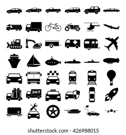 Transport icons. Vector concept illustration for design.