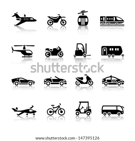  Transport icons. Vector illustration