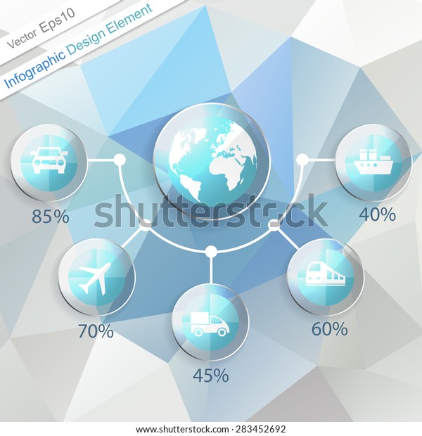 Transport Infographics design\
element. Template with five options. Vector illustration.\
Eps10
