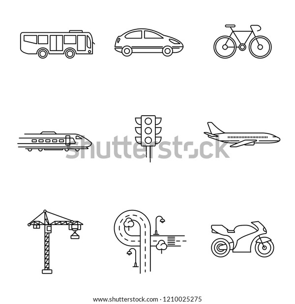 Transport &\
infrastructure icon\
set