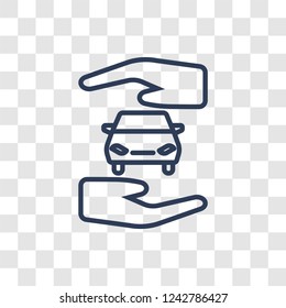 Transport insurance icon. Trendy linear Transport insurance logo concept on transparent background from Insurance collection