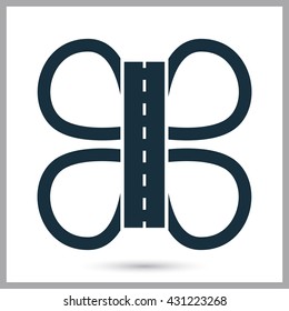 Transport interchange icon on the background