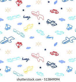 transport kids pattern. vector illustration