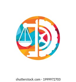Transport law vector logo design template. Tire and balance icon design.	
