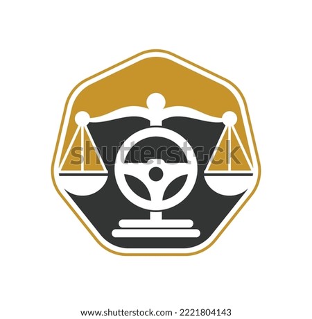 Transport law vector logo design template. Steering and balance icon design.