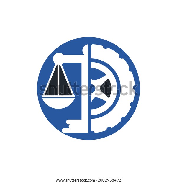 Transport law vector logo design template.\
Tire and balance icon\
design.	\
