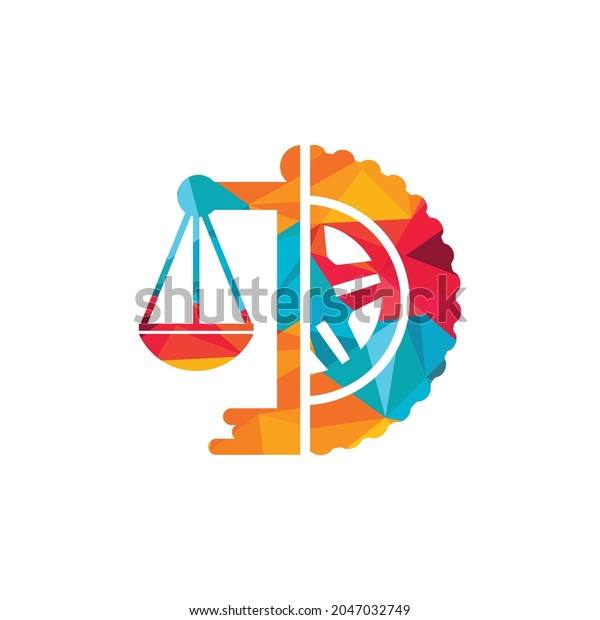 Transport law vector logo design template. Tire\
and balance icon\
design.	