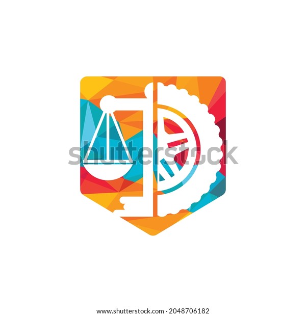Transport law vector logo design template. Tire
and balance icon
design.	
