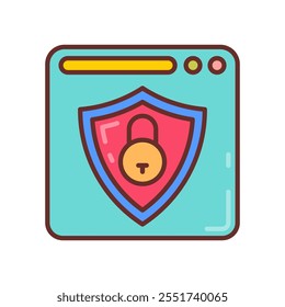 Transport Layer Security Filled Icons , Vector illustration