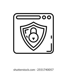 Transport Layer Security Outline Icon, Vector illustration
