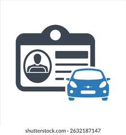 Transport license icon. Vector and glyph
