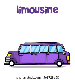 Transport of limousine car collection vector illustration