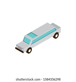 transport limousine vehicle isometric icon vector illustration