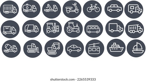 Verkehrsliniensymbole Set Vektordesign