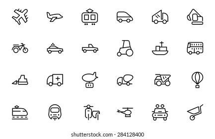 Transport Line Vector Icons 2