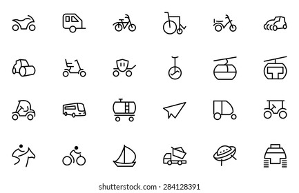 Transport Line Vector Icons 4