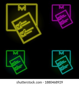 Transport list neon color set icon. Simple thin line, outline vector of global logistics icons for ui and ux, website or mobile application